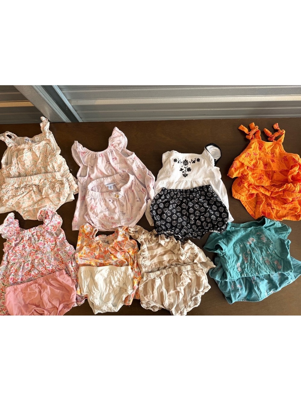 18 Months Baby Girl 2-Piece Matching Sets Lot – Tops & Bloomer Bottoms Bundle